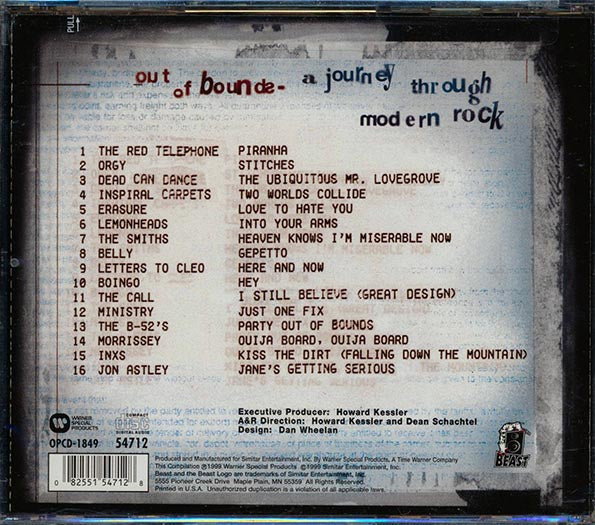 Morrissey, INXS, Dead Can Dance, The Smiths, Etc. - Out Of Bounds: A Journey Through Modern Rock (CD)