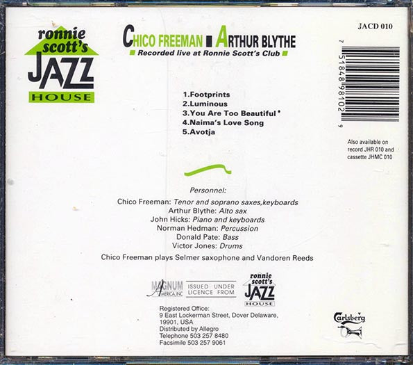 Chico Freeman, Arthur Blythe - Lumonious: Live At Ronnie Scott's Club (CD)