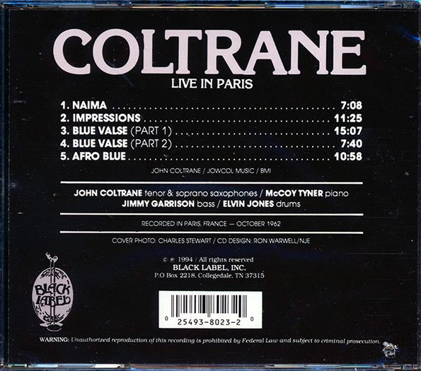John Coltrane - Live In Paris (CD)