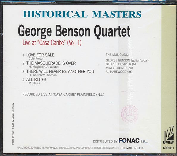 George Benson Quartet - Live At Casa Caribe Volume 1 (CD)