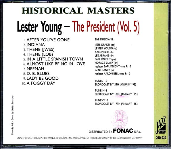 Lester Young - The President Volume 5 (CD)
