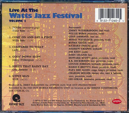 WAR, Willie Bobo, Gene Ammons, Etc. - Live At The Watts Jazz Festival Volume 1 (CD)