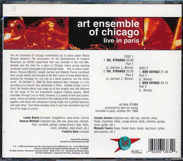 Art Ensemble Of Chicago - Live In Paris (CD)