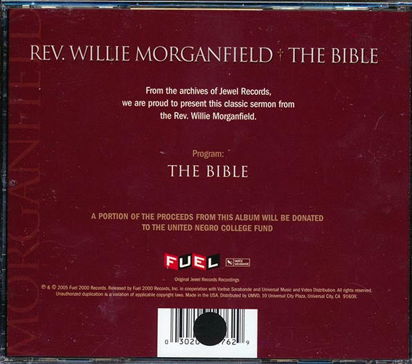 Reverand Willie Morganfield - The Bible (CD)