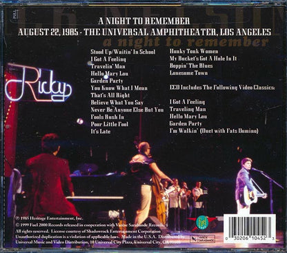 Rick Nelson - A Night To Remember: Live At The Universal Amphitheater Los Angeles 1985 (CD)