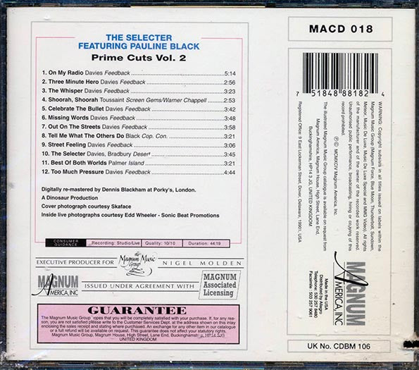 The Selecter - Prime Cuts 2 (featuring Pauline Black) (CD)