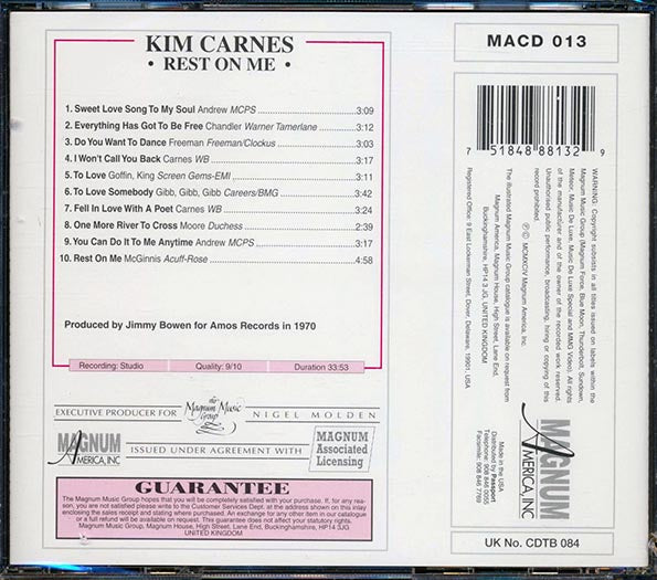 Kim Carnes - Rest On Me (CD)