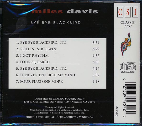 Miles Davis - Bye Bye Blackbird (CD)