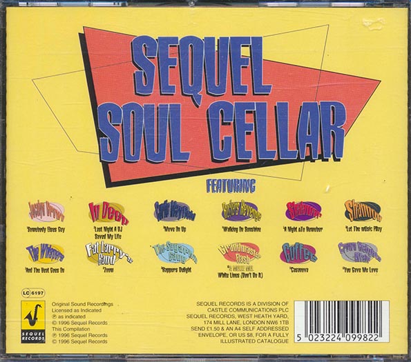 Grandmaster Flash, The Sugarhill Gang, Shalamar, The Whispers, Fat Larry's Band, Etc. - Sequel Soul Cellar (CD)