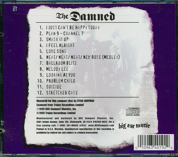 The Damned - Live: Eternal Damnation (CD)