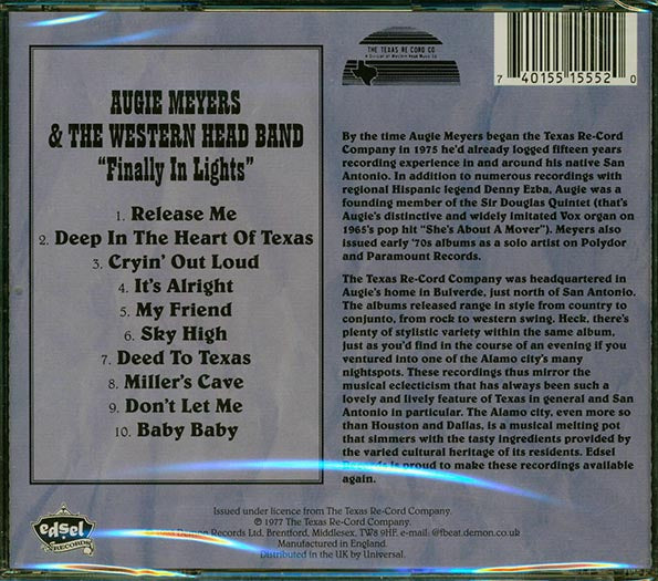 Augie Meyers & The Western Head Band - Finally In Lights (CD)
