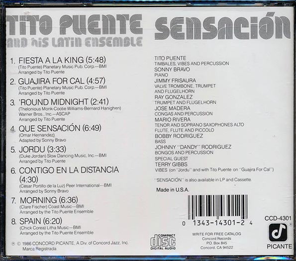 Tito Puente & His Latin Ensemble - Sensacion (CD)