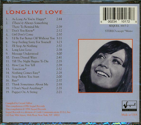 Sandie Shaw - Long Live Love (CD)