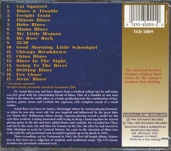 Dr. Isaiah Ross - Call The Doctor: Breakdowns And Blues By Mississippi One-Man Band Dr. Isaiah Ross (CD)