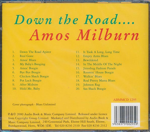 Amos Milburn - Down The Road (CD)