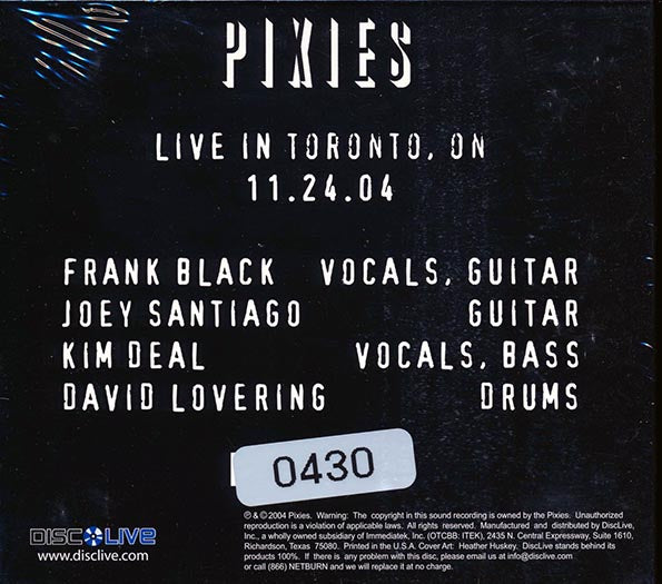 The Pixies - Live In Toronto, Ontario 11.24.04 (numbered ltd.ed.) (CD)