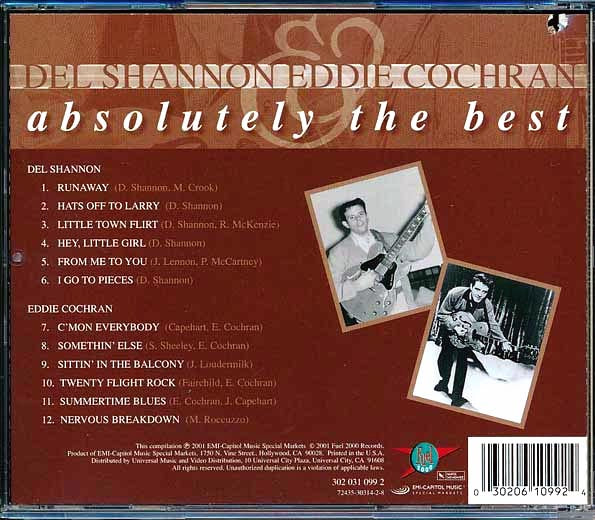 Del Shannon, Eddie Cochran - Absolutely The Best (CD)