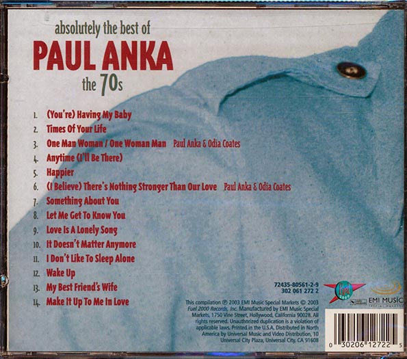 Paul Anka - Absolutely The Best Of Paul Anka: The 70's (CD)