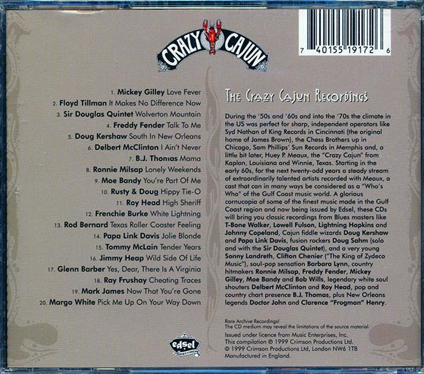 Freddy Fender, Ronnie Milsap, Floyd Tillman, Etc. - Choice Appetizers: The Crazy Cajun Country Sampler (CD)