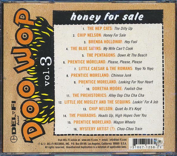 Hep Cats, Chip Nelson, Prentice Moreland, Etc. - Honey For Sale: Doo Wop Volume 3 (CD)