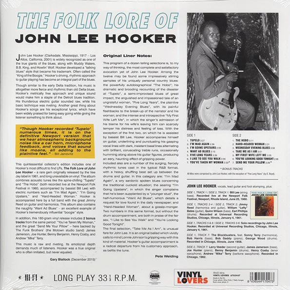 John Lee Hooker - The Folk Lore Of John Lee Hooker (+2 bonus tracks) (ltd. ed.) (LP) - PureSound Records