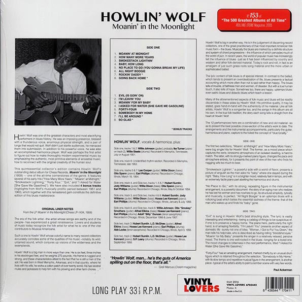 Howlin' Wolf - Moanin' In The Moonlight (+4 bonus tracks) (ltd. ed.) (LP) - PureSound Records