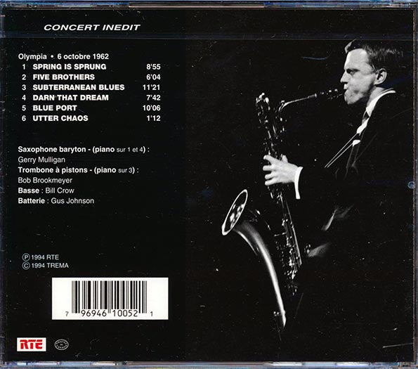 Gerry Mulligan & His Quartet - En Concert Avec Europe1, Olympia 6 Octbre 1962 (CD)