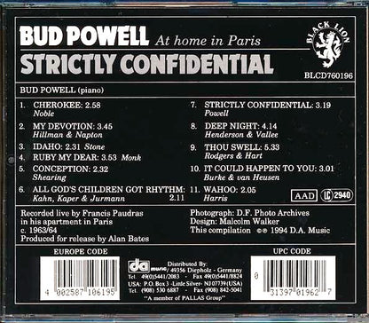 Bud Powell - Strictly Confidential (CD)