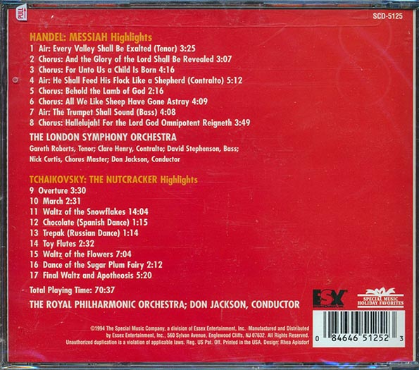 Handel, Tchaikovsky - Messiah And Nutcracker Highlights (CD)
