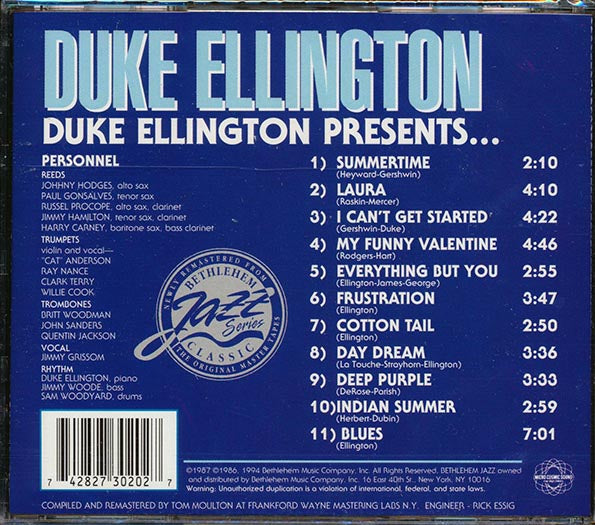 Duke Ellington - Duke Ellington Presents (CD)