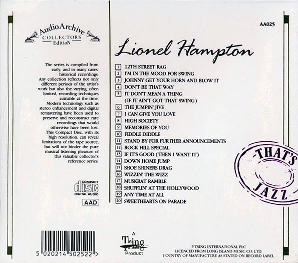 Lionel Hampton - Audio Archive Collectors Edition: 20 Reflective Recordings (CD)