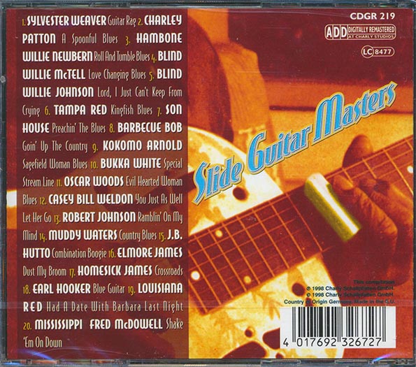 Sylvester Weaver, Charley Patton, Blind Willie McTell, Etc. - Slide Guitar Masters (CD)