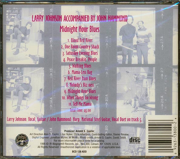 Larry Johnson, John Hammond - Midnight Hour Blues (CD)