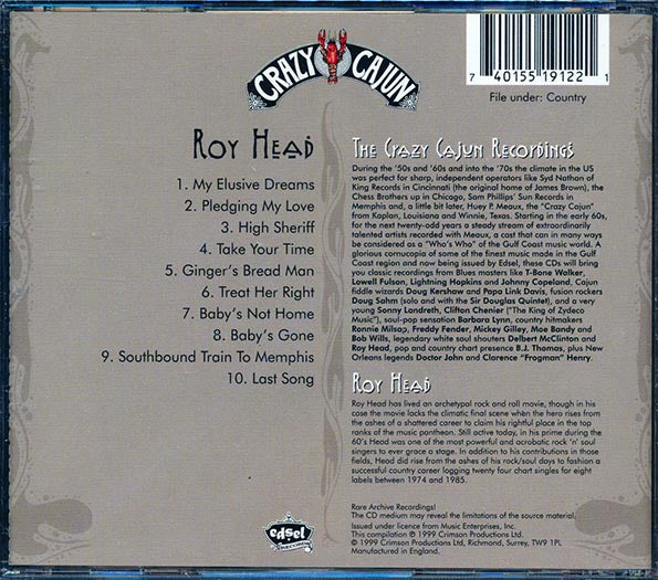 Roy Head - Country Crooner: The Crazy Cajun Recordings (CD)
