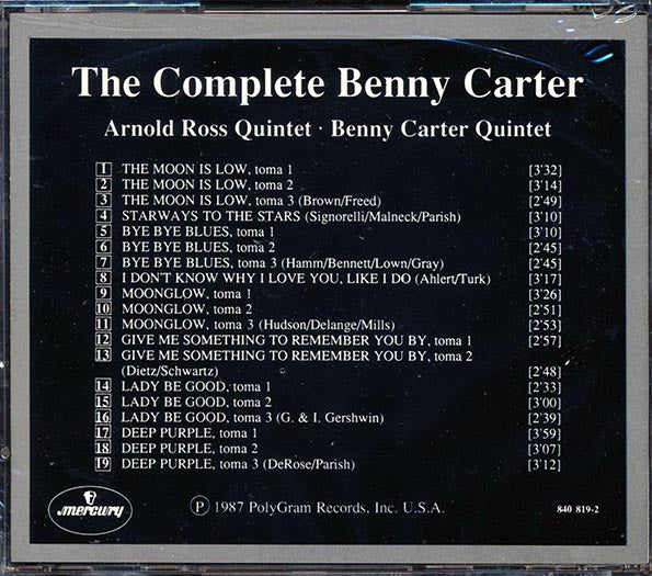 Benny Carter - The Complete Benny Carter: The Essential Keynote Session 7 (CD)