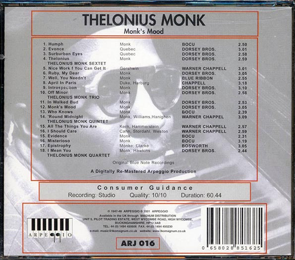 Thelonius Monk, Milk Jackon, Art Blakey - Monks Mood (CD)
