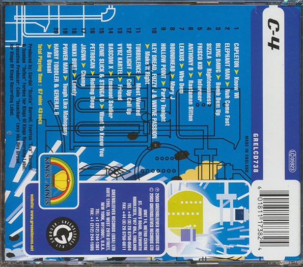 Capleton, Sizzla, Anthony B, Etc. - Greensleeves Rhythm Album 38: C-4 (rhythm: "C-4") (promo) (CD)