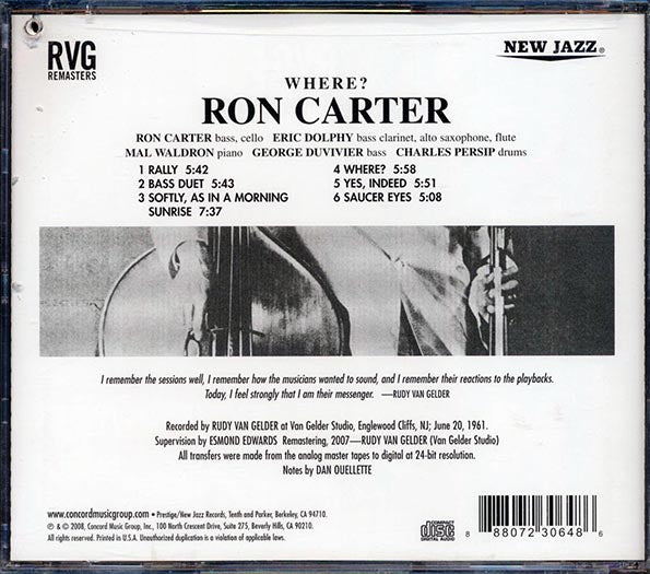 Ron Carter - Where? (marked/ltd stock) (CD)