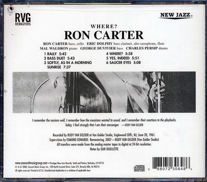 Ron Carter - Where? (marked/ltd stock) (CD)