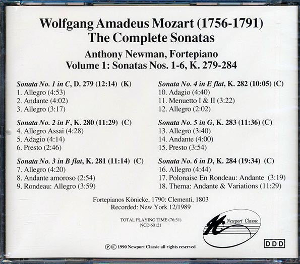 Mozart - 6 Fortepiano Sontatas (CD)