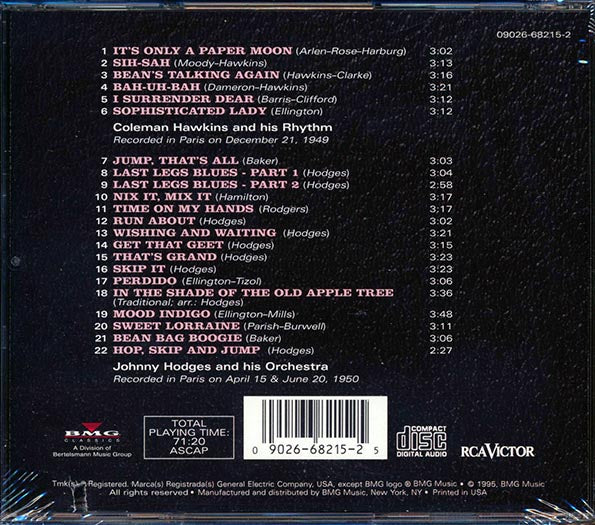 Coleman Hawkins, Johnny Hodges - In Paris (22 tracks) (CD)