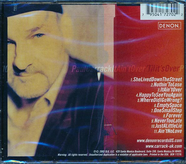 Paul Carrack - It Ain't Over (CD)