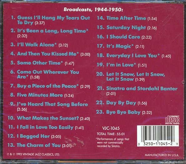 Frank Sinatra - Sings The Songs Of Sammy Cahn And Jule Styne (CD)