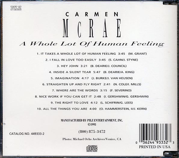 Carmen McRae - A Whole Lot Of Human Feeling (CD)