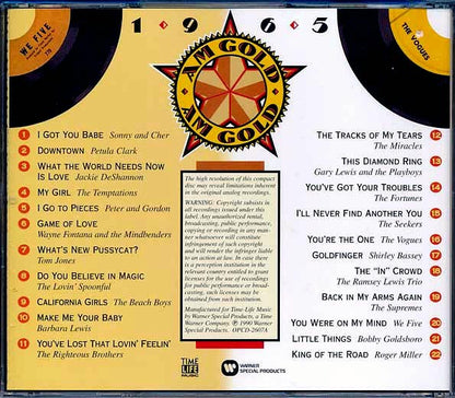 Paula Clark, Jackie DeShannon, Temptations, Tom Jones, Etc. - AM Gold 1965 (CD)