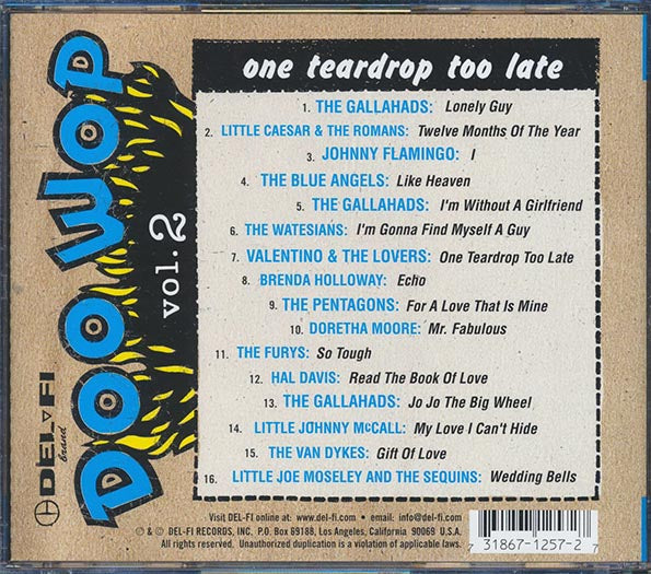 Little Caesar & The Romans, The Gallahads, Johnny Flamingo, Etc. - Doo Wop: One Teardrop Too Late (CD)