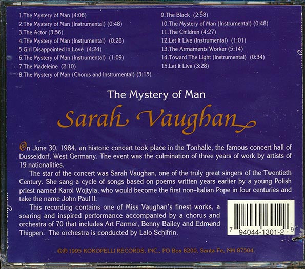 Sarah Vaughan - The Mystery Of Man (CD)