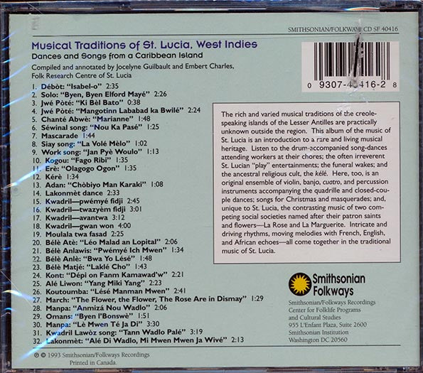 Various - Musical Traditions Of St. Lucia, West Indies: Dances And Songs From A Caribbean Island (CD)