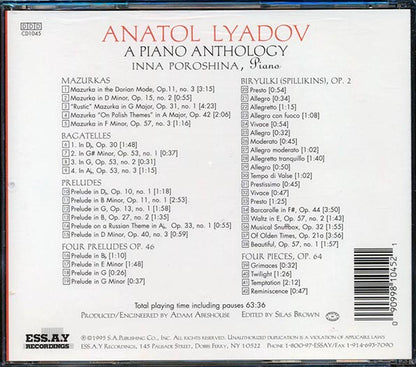 Anatol Lyadov - A Piano Anthology Inna Poroshina Piano (CD)