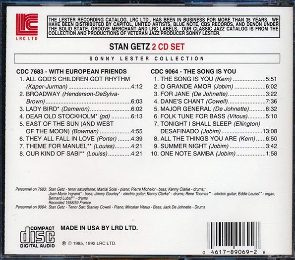 Stan Getz - With European Friends + The Song Is You (CD)